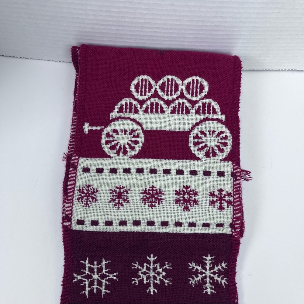 MAKER'S MARK Bourbon Scarf One Size 68” Adult Fringed Knit Winter Red Christmas - Picture 5 of 7